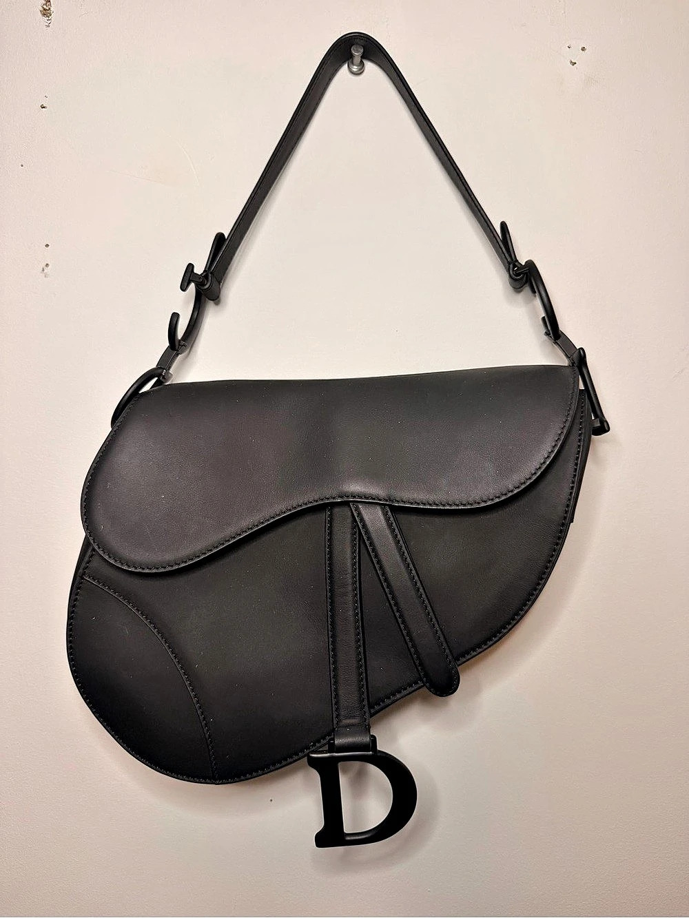 Christian Dior Ultra Matte Saddle Bag in Black